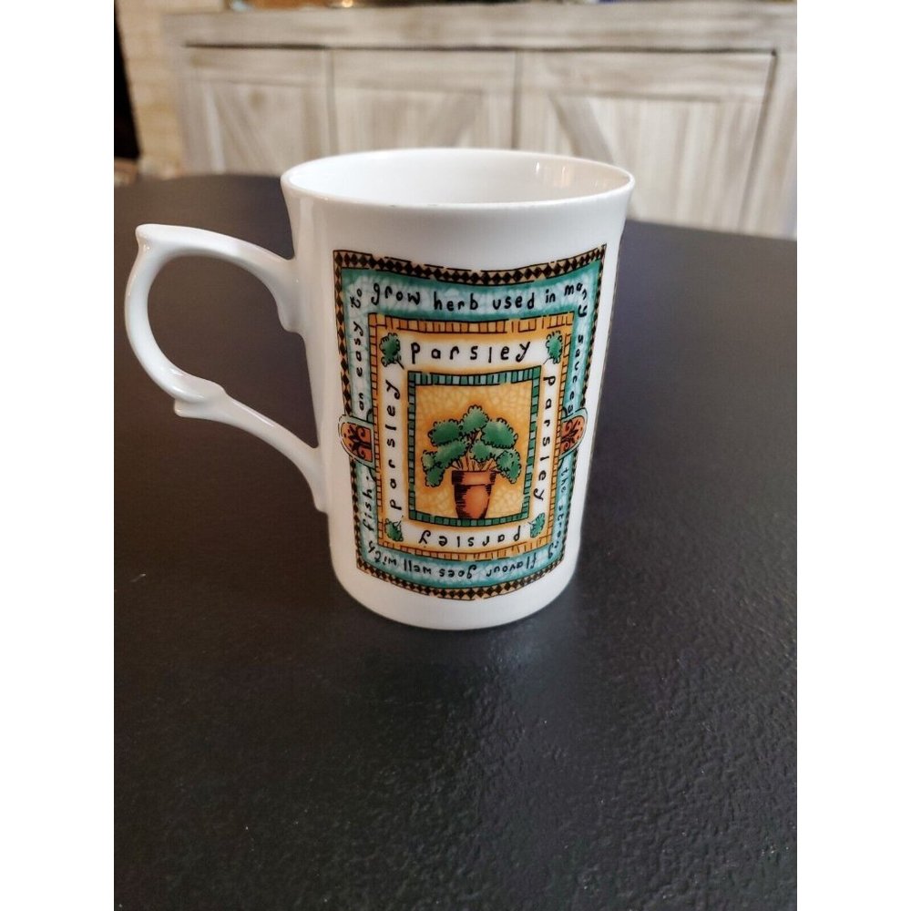 Paul Cardew Design Fine Bone China Mug  Made in England Herb Parsley